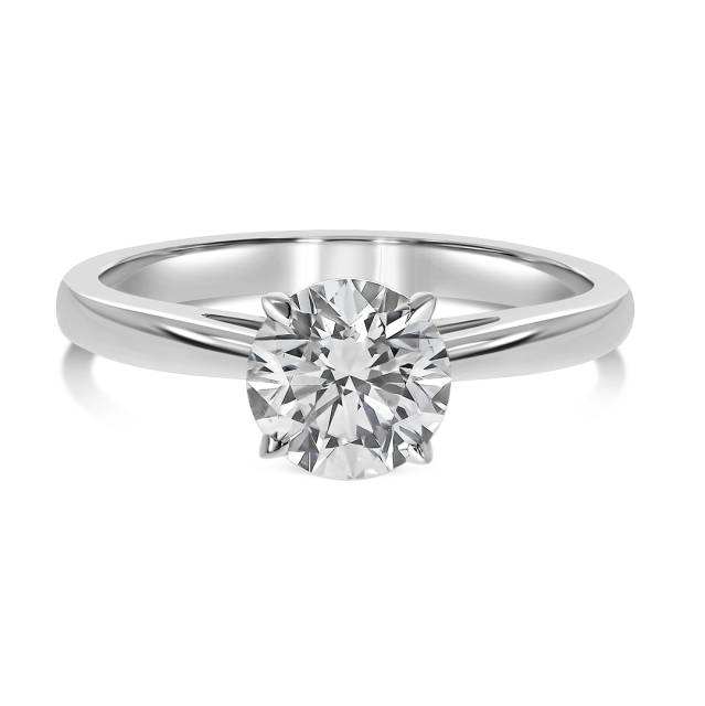 Помолвочное кольцо из белого золота с бриллиантом (060537)