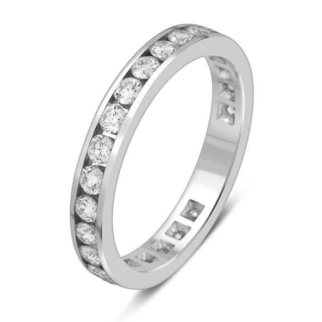 Обручальное кольцо из белого золота с бриллиантами (048193)