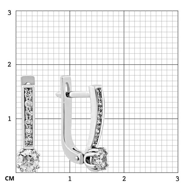 Серьги из белого золота с бриллиантами (027077)