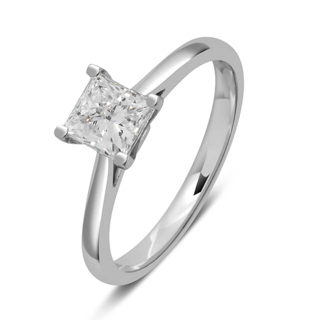 Помолвочное кольцо из белого золота с бриллиантом (055686)