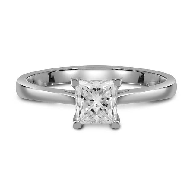 Помолвочное кольцо из белого золота с бриллиантом (055686)