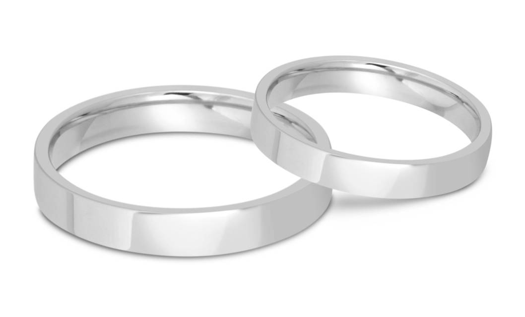 Обручальное кольцо из белого золота (040638)