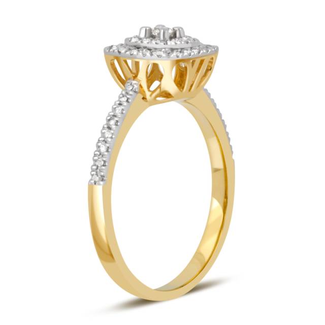Кольцо из комбинированного золота с бриллиантами (039637)