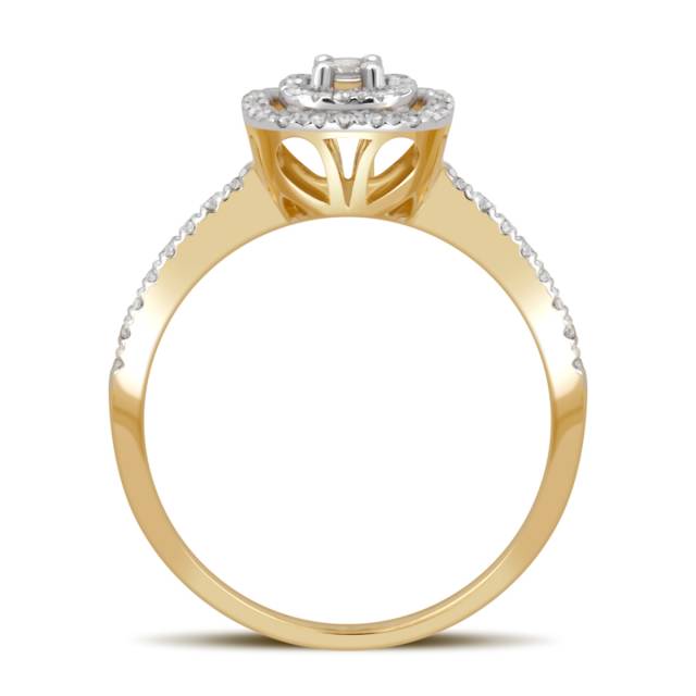 Кольцо из комбинированного золота с бриллиантами (039637)