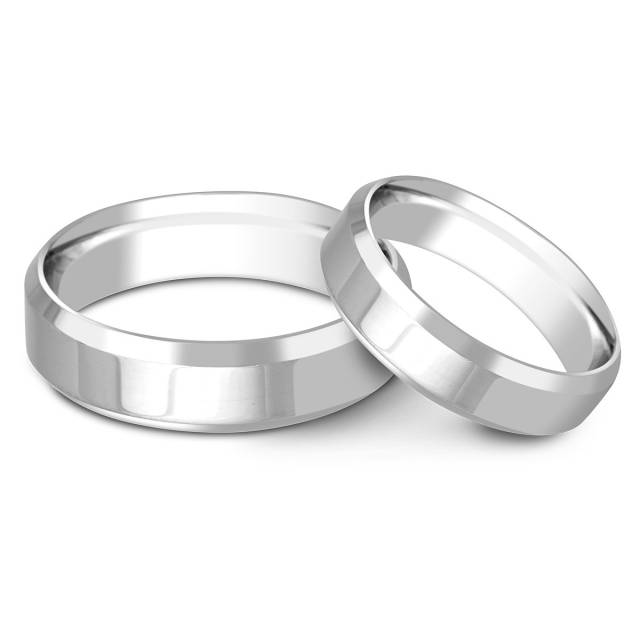 Обручальное кольцо из белого золота (014976)