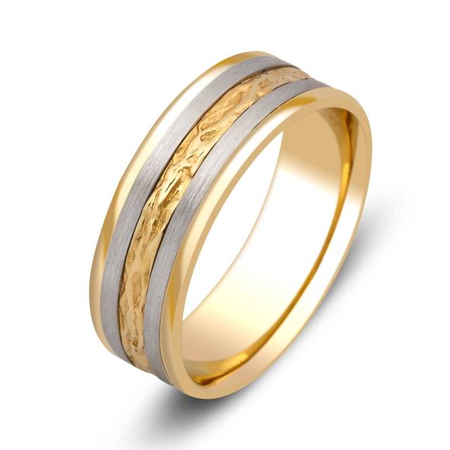 Обручальное кольцо из комбинированного золота (000117)