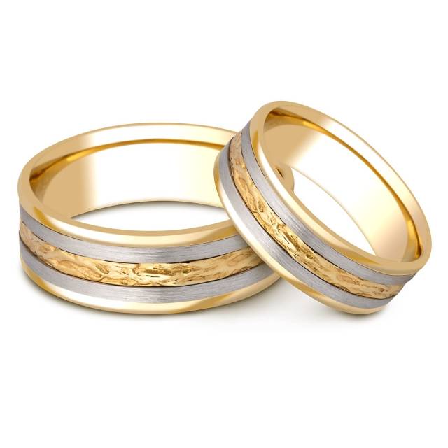 Обручальное кольцо из комбинированного золота (000117)