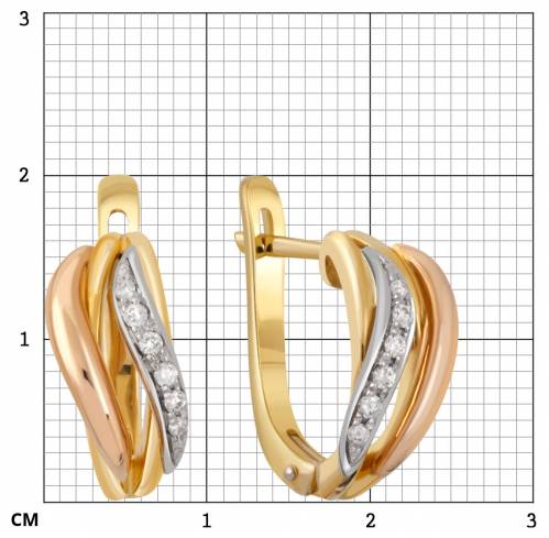 Серьги из комбинированного золота с бриллиантами