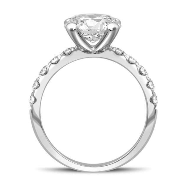 Помолвочное  кольцо из платины с бриллиантами (049349)