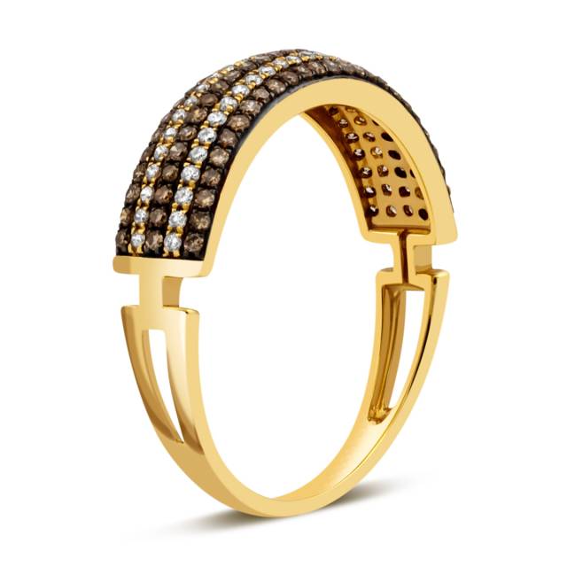 Кольцо из жёлтого золота с бриллиантами (012778)