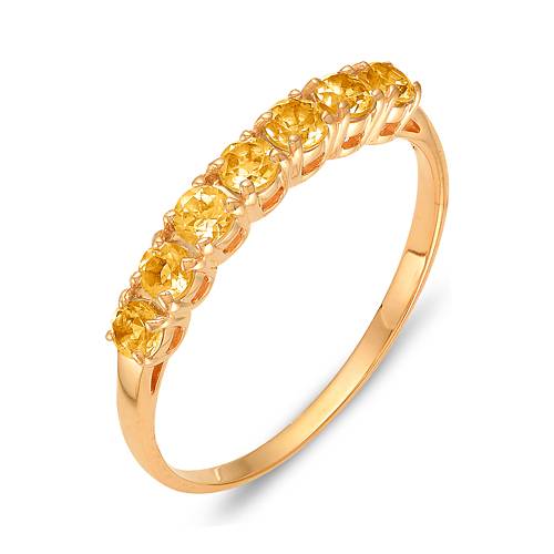 Кольцо из красного золота с цитринами (041566)