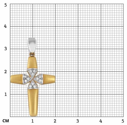 Кулон крест из жёлтого золота с бриллиантами