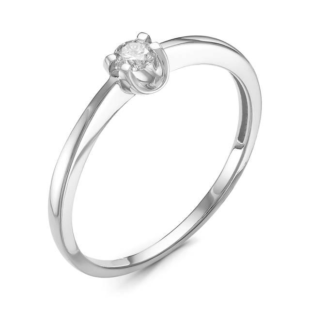 Помолвочное кольцо из белого золота с бриллиантом (050006)
