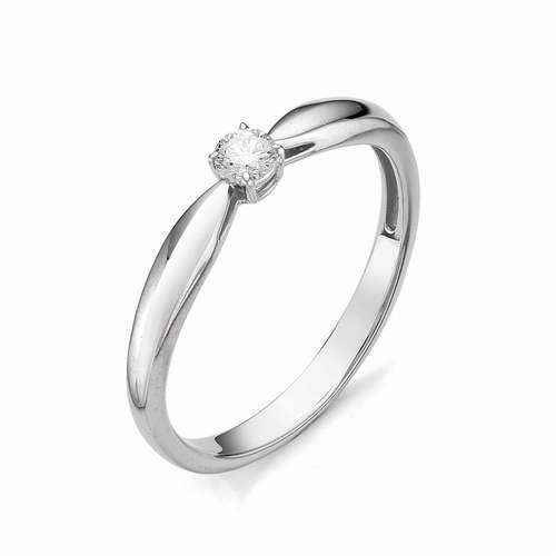 Помолвочное кольцо из белого золота с бриллиантом (030411)