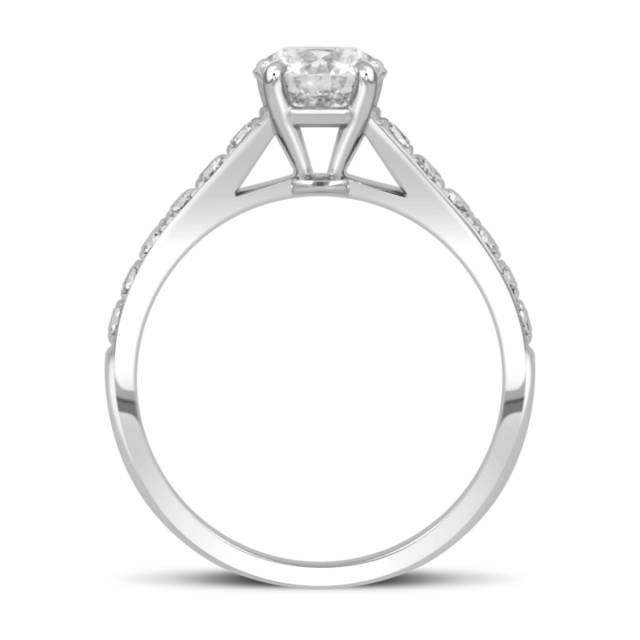 Помолвочное кольцо из белого золота с бриллиантами (049658)