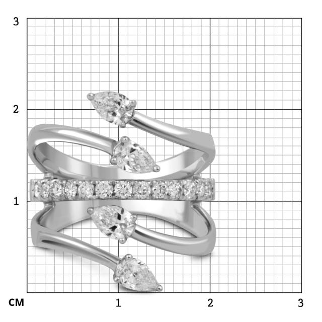 Кольцо из белого золота с бриллиантами (051315)