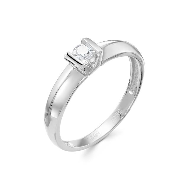 Помолвочное кольцо из белого золота с бриллиантом (043037)