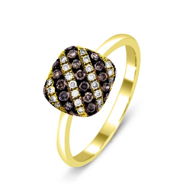 Кольцо из жёлтого золота с бриллиантами (045979)