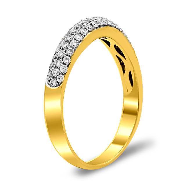 Кольцо из жёлтого золота с бриллиантами (018551)