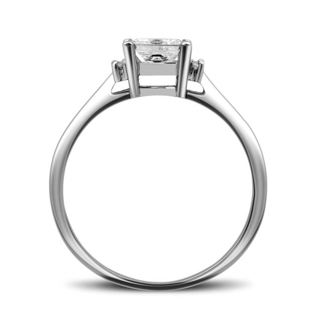 Помолвочное кольцо из белого золота с бриллиантами (028077)
