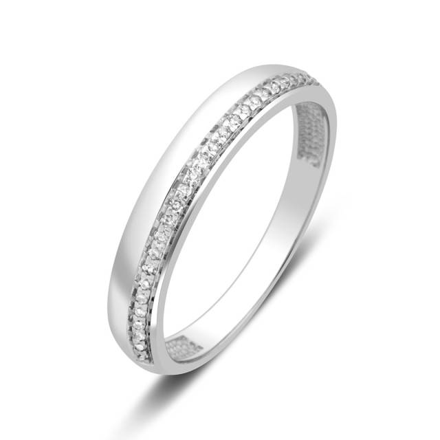 Обручальное кольцо из белого золота с бриллиантами (024014)