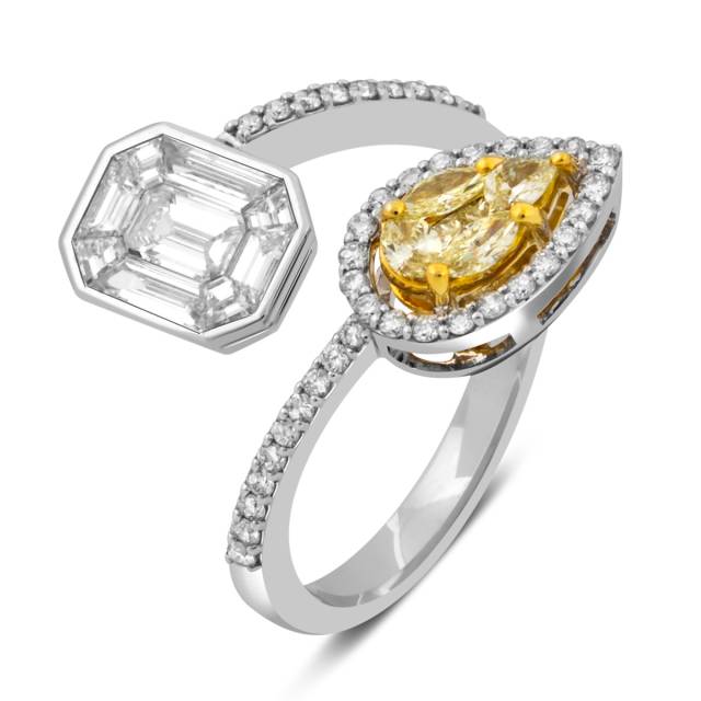 Кольцо из белого золота с бриллиантами (041134)