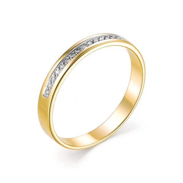 Обручальное кольцо из жёлтого золота с бриллиантами (038950)