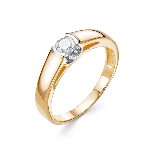 Помолвочное кольцо из красного золота с бриллиантом (047467)