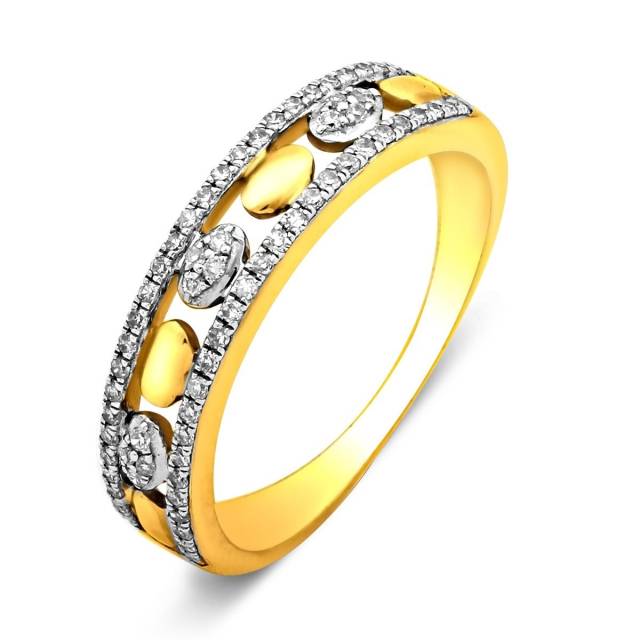 Кольцо из комбинированного золота с бриллиантами (010733)