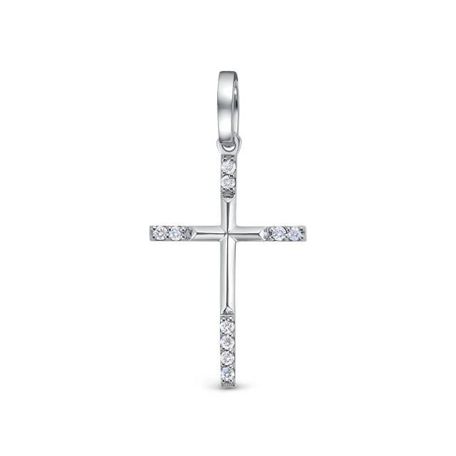 Кулон крест из платины с бриллиантами (051392)