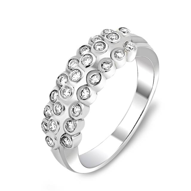 Кольцо из белого золота с бриллиантами (021072)