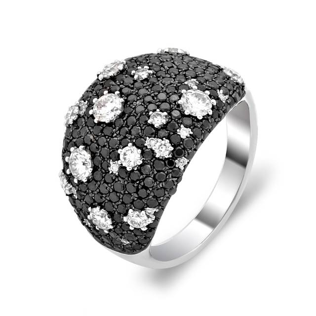 Кольцо из белого золота с бриллиантами (018526)