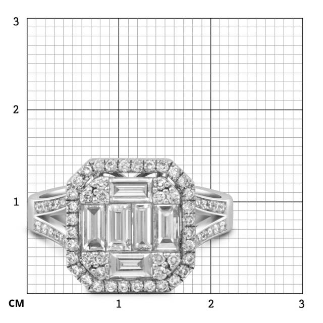 Кольцо из белого золота с бриллиантами (052001)