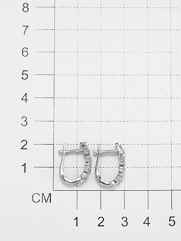 Серьги из белого золота с бриллиантами (053678)