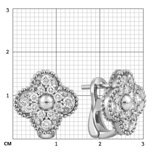 Серьги из белого золота с бриллиантами (052601)