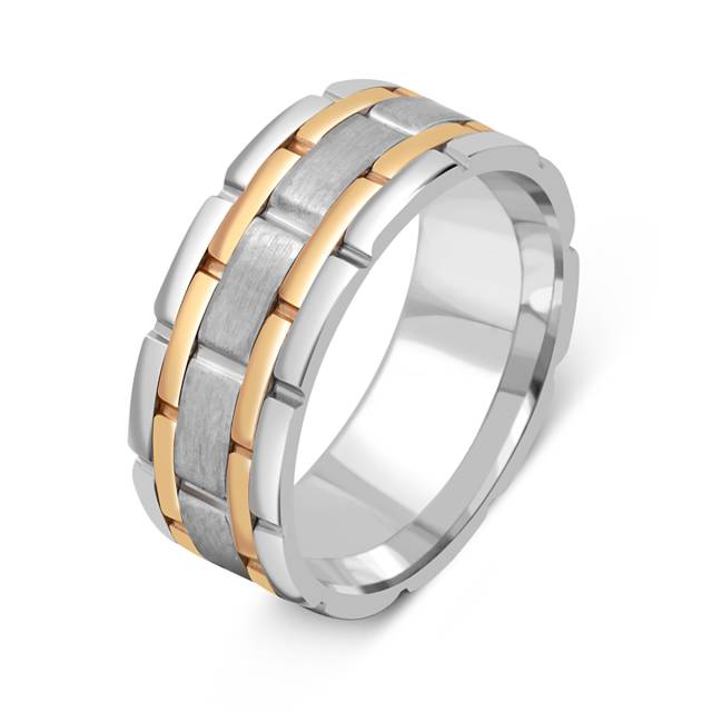 Обручальное кольцо из комбинированного золота (042205)