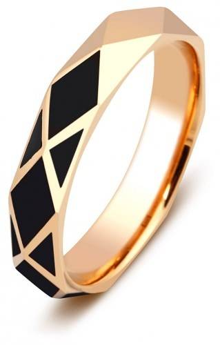 Обручальное кольцо с эмалью из красного золота 21.0