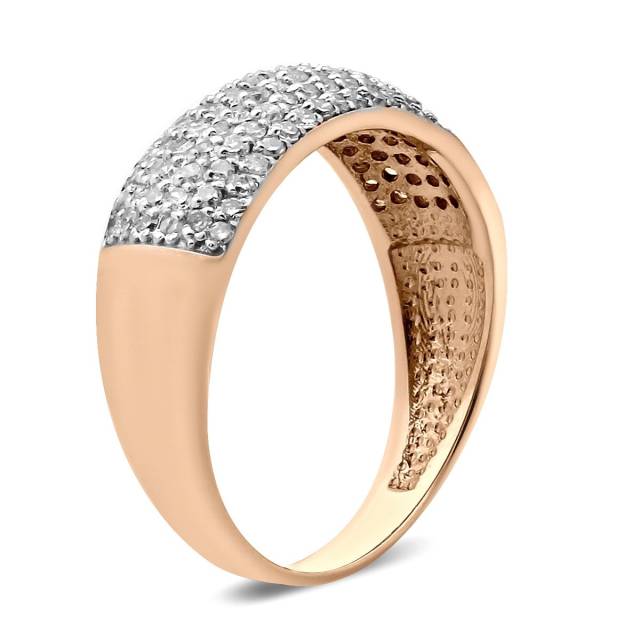 Кольцо из красного золота с бриллиантами (028346)