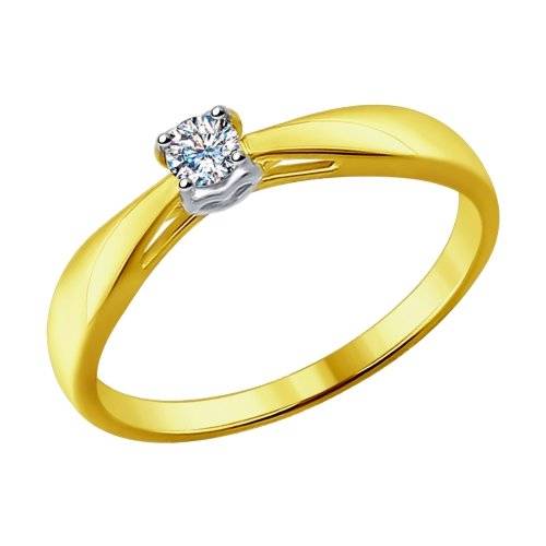 Помолвочное кольцо из жёлтого золота с бриллиантом (029566)