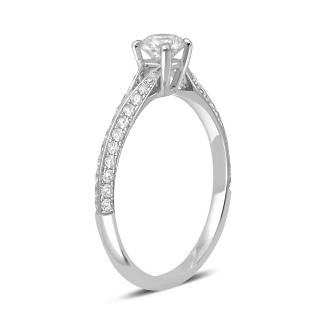 Помолвочное кольцо из белого золота с бриллиантами (038092)