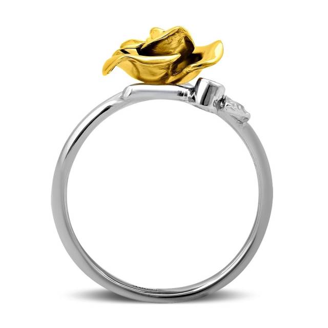 Кольцо из комбинированного золота с бриллиантом (027310)