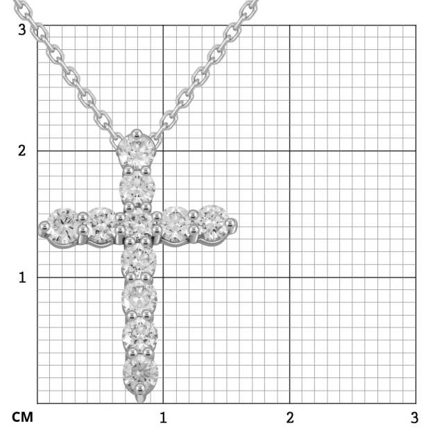 Колье крест из платины с бриллиантами (047195)