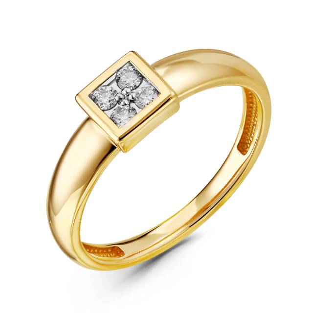 Кольцо из жёлтого золота с бриллиантами (056124)