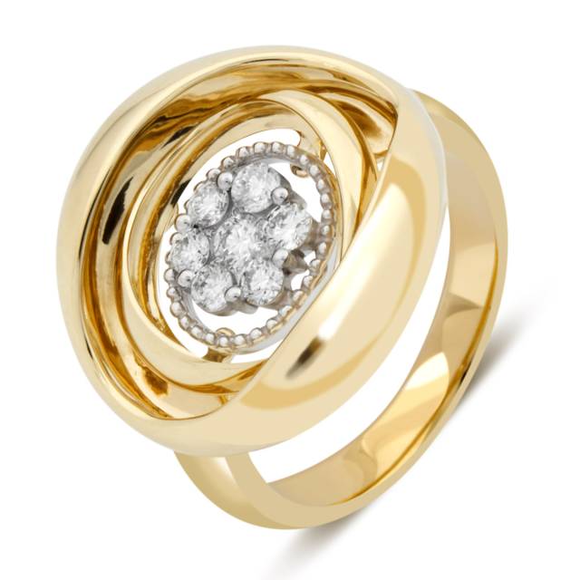 Кольцо из жёлтого золота с бриллиантами (037433)