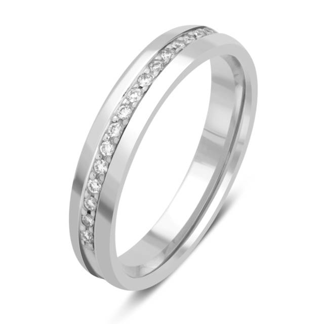 Обручальное кольцо из белого золота с бриллиантами (010662)