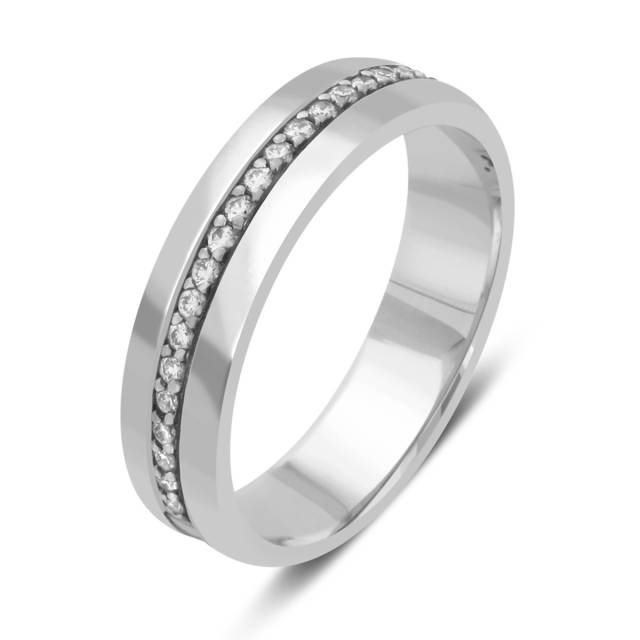 Обручальное кольцо из белого золота с бриллиантами (010662)