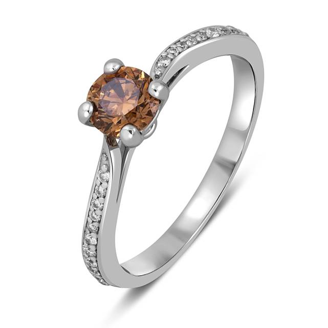 Помолвочное кольцо из белого золота с бриллиантами (049133)