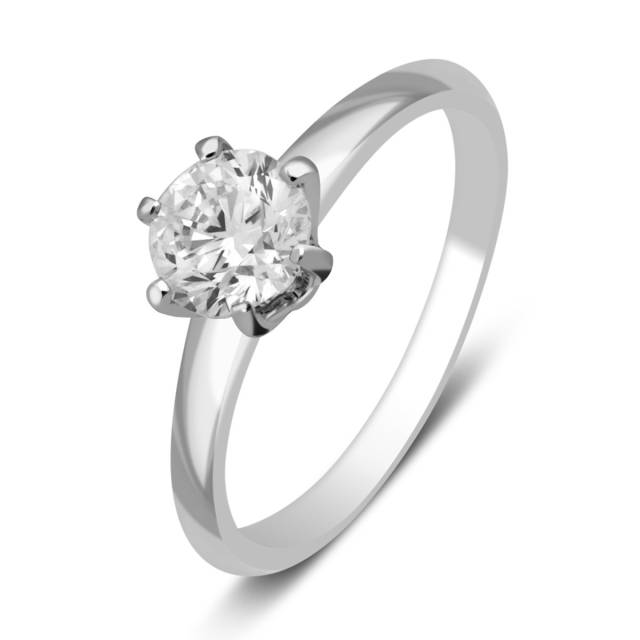 Помолвочное  кольцо из белого золота с бриллиантом (027667)