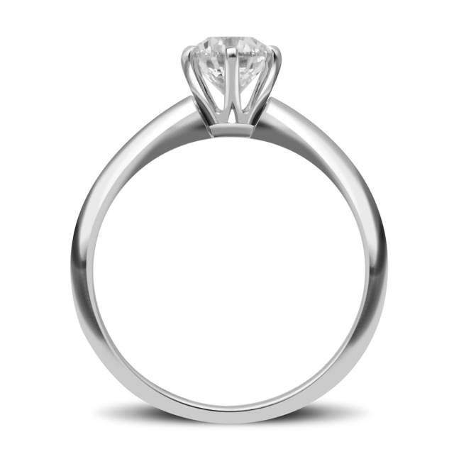 Помолвочное  кольцо из белого золота с бриллиантом (027667)