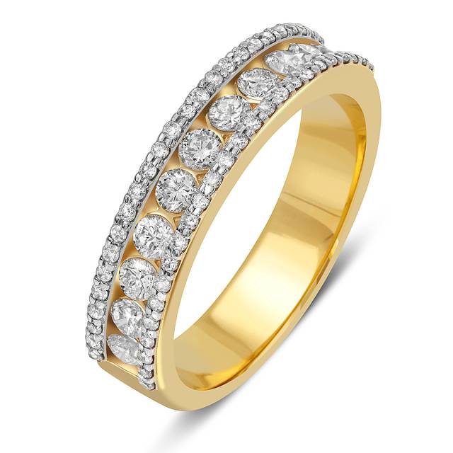 Кольцо из жёлтого золота с бриллиантами (051985)